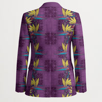 Hawaii Waikiki King Blazer Purple Quilt With Pua Manu LT05 - Polynesian Pride