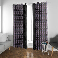 Hawaii Queen Liliuokalani Window Curtain Hawaiian Lei Pua Kalaunu LT05 With Grommets Black - Polynesian Pride