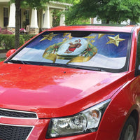 Samoa Christmas Auto Sun Shade Snow Globe With Samoan Santa - Polynesian Pride