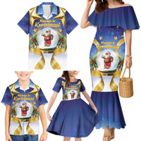 Samoa Christmas Family Matching Mermaid Dress and Hawaiian Shirt Snow Globe With Samoan Santa LT05 - Polynesian Pride