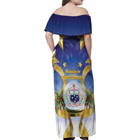 Samoa Christmas Family Matching Off Shoulder Maxi Dress and Hawaiian Shirt Snow Globe With Samoan Santa LT05 - Polynesian Pride