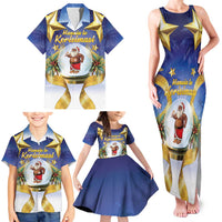 Samoa Christmas Family Matching Tank Maxi Dress and Hawaiian Shirt Snow Globe With Samoan Santa LT05 - Polynesian Pride