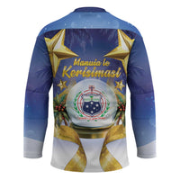 Samoa Christmas Hockey Jersey Snow Globe With Samoan Santa - Polynesian Pride