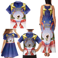 American Samoa Christmas Family Matching Tank Maxi Dress and Hawaiian Shirt Seashell Santa Beach Vibes LT05 - Polynesian Pride
