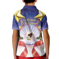 American Samoa Christmas Kid Polo Shirt Seashell Santa Beach Vibes - Polynesian Pride