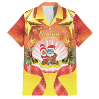 French Polynesia Christmas Family Matching Long Sleeve Bodycon Dress and Hawaiian Shirt Seashell Santa Beach Vibes LT05 Dad's Shirt - Short Sleeve Orange - Polynesian Pride