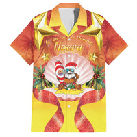 French Polynesia Christmas Family Matching Summer Maxi Dress and Hawaiian Shirt Seashell Santa Beach Vibes LT05 Dad's Shirt - Short Sleeve Orange - Polynesian Pride