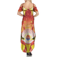 French Polynesia Christmas Family Matching Summer Maxi Dress and Hawaiian Shirt Seashell Santa Beach Vibes LT05 - Polynesian Pride