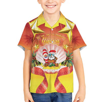 French Polynesia Christmas Hawaiian Shirt Seashell Santa Beach Vibes - Polynesian Pride