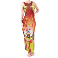 French Polynesia Christmas Tank Maxi Dress Seashell Santa Beach Vibes - Polynesian Pride