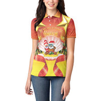 French Polynesia Christmas Women Polo Shirt Seashell Santa Beach Vibes - Polynesian Pride