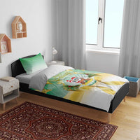Cook Islands Christmas Bedding Set Seashell Santa Beach Vibes - Polynesian Pride