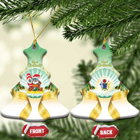 Cook Islands Christmas Ceramic Ornament Seashell Santa Beach Vibes - Polynesian Pride