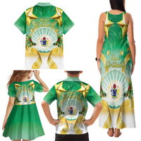 Cook Islands Christmas Family Matching Tank Maxi Dress and Hawaiian Shirt Seashell Santa Beach Vibes LT05 - Polynesian Pride