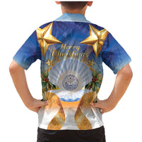 Marshall Islands Christmas Family Matching Mermaid Dress and Hawaiian Shirt Seashell Santa Beach Vibes LT05 - Polynesian Pride