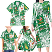 Norfolk Island Christmas Family Matching Long Sleeve Bodycon Dress and Hawaiian Shirt Festive Beach Vibes LT05 - Polynesian Pride