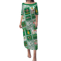 Norfolk Island Christmas Family Matching Puletasi and Hawaiian Shirt Festive Beach Vibes LT05 Mom's Dress Green - Polynesian Pride