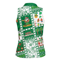 Norfolk Island Christmas Women Sleeveless Polo Shirt Festive Beach Vibes LT05 - Polynesian Pride