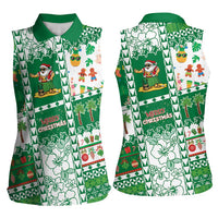 Norfolk Island Christmas Women Sleeveless Polo Shirt Festive Beach Vibes LT05 - Polynesian Pride