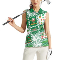 Norfolk Island Christmas Women Sleeveless Polo Shirt Festive Beach Vibes LT05 - Polynesian Pride