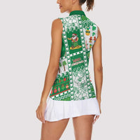 Norfolk Island Christmas Women Sleeveless Polo Shirt Festive Beach Vibes LT05 - Polynesian Pride