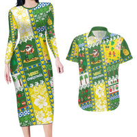 Pitcairn Islands Christmas Couples Matching Long Sleeve Bodycon Dress and Hawaiian Shirt Festive Beach Vibes LT05 Colorful - Polynesian Pride