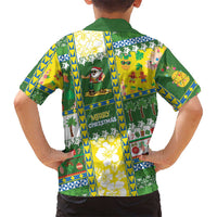 Pitcairn Islands Christmas Family Matching Off The Shoulder Long Sleeve Dress and Hawaiian Shirt Festive Beach Vibes LT05 - Polynesian Pride