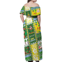 Pitcairn Islands Christmas Family Matching Off Shoulder Maxi Dress and Hawaiian Shirt Festive Beach Vibes LT05 - Polynesian Pride