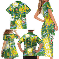 Pitcairn Islands Christmas Family Matching Short Sleeve Bodycon Dress and Hawaiian Shirt Festive Beach Vibes LT05 - Polynesian Pride