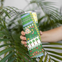 Pitcairn Islands Christmas Skinny Tumbler Festive Beach Vibes - Polynesian Pride
