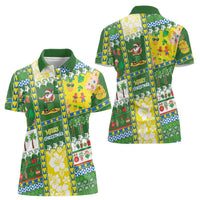Pitcairn Islands Christmas Women Polo Shirt Festive Beach Vibes - Polynesian Pride