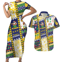 Tokelau Christmas Couples Matching Short Sleeve Bodycon Dress and Hawaiian Shirt Festive Beach Vibes LT05 Colorful - Polynesian Pride