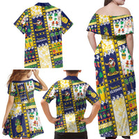 Tokelau Christmas Family Matching Off Shoulder Maxi Dress and Hawaiian Shirt Festive Beach Vibes LT05 - Polynesian Pride