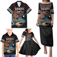 Hawaii Ikaika Family Matching Puletasi and Hawaiian Shirt Hawaiian Mythic Koa Tribal Warrior LT05 - Polynesian Pride