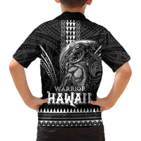Hawaiian Ikaika Warrior Family Matching Off The Shoulder Long Sleeve Dress and Hawaiian Shirt Tribal Pattern LT05 - Polynesian Pride