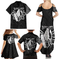 Philippines Tribal Family Matching Summer Maxi Dress and Hawaiian Shirt King Lapu Lapu Black Version LT05 - Polynesian Pride