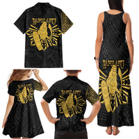 Philippines Tribal Family Matching Tank Maxi Dress and Hawaiian Shirt King Lapu Lapu Gold Version LT05 - Polynesian Pride