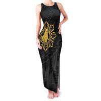 Philippines Tribal Family Matching Tank Maxi Dress and Hawaiian Shirt King Lapu Lapu Gold Version LT05 Mom's Dress Gold - Polynesian Pride