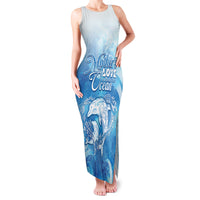 Mother's Love Is Deeper Than Ocean Family Matching Tank Maxi Dress and Hawaiian Shirt Polynesian Style LT05 Mom's Dress Blue - Polynesian Pride