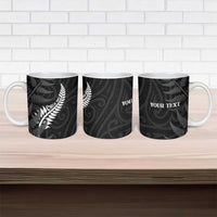 Personalised New Zealand Chur Bro Ceramic Mug Maori Koru With Silver Fern