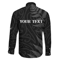 Personalised New Zealand Chur Bro Family Matching Off The Shoulder Long Sleeve Dress and Hawaiian Shirt Maori Koru With Silver Fern LT05 - Polynesian Pride