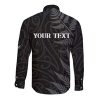 Personalised New Zealand Chur Bro Long Sleeve Button Shirt Maori Koru With Silver Fern