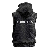 Personalised New Zealand Chur Bro Sleeveless Zip Hoodie Maori Koru With Silver Fern LT05 - Polynesian Pride