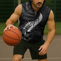 Personalised New Zealand Chur Bro Sleeveless Zip Hoodie Maori Koru With Silver Fern LT05 - Polynesian Pride