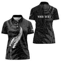 Personalised New Zealand Chur Bro Women Polo Shirt Maori Koru With Silver Fern LT05 - Polynesian Pride