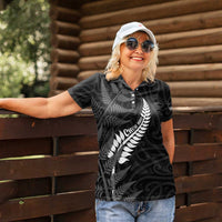 Personalised New Zealand Chur Bro Women Polo Shirt Maori Koru With Silver Fern LT05 - Polynesian Pride