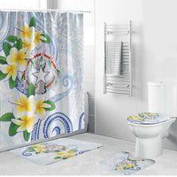Northern Mariana Islands Chamorro Bathroom Set Plumeria Curves Style White Version