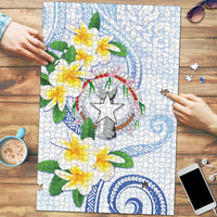 Northern Mariana Islands Chamorro Puzzle Plumeria Curves Style White Version LT05 White - Polynesian Pride
