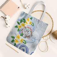 Northern Mariana Islands Chamorro Tote Bag Plumeria Curves Style White Version
