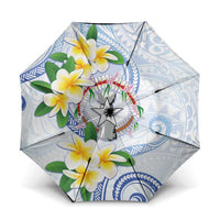 Northern Mariana Islands Chamorro Umbrella Plumeria Curves Style White Version
